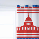 Independence day red building stars window curtains - LeobonZone