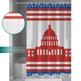 Independence day red building stars Shower Curtain - LeobonZone