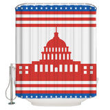 Independence day red building stars Shower Curtain - LeobonZone