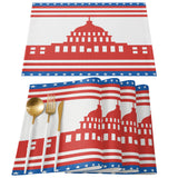 Independence day red building stars Personalized Table Placemats - LeobonZone