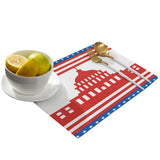 Independence day red building stars Personalized Table Placemats - LeobonZone