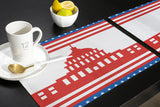 Independence day red building stars Personalized Table Placemats - LeobonZone