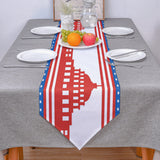 Independence day red building stars Sharp Angle Table Runner Place Mats - LeobonZone