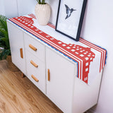 Independence day red building stars Sharp Angle Table Runner Place Mats - LeobonZone