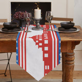 Independence day red building stars Sharp Angle Table Runner Place Mats - LeobonZone