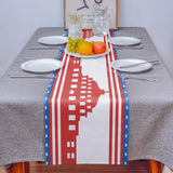Independence day red building stars Table Runner Place Mats - LeobonZone