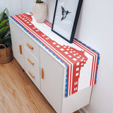Independence day red building stars Table Runner Place Mats - LeobonZone