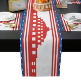 Independence day red building stars Table Flag And Table Mat Suit - LeobonZone