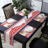 Independence day red building stars Table Flag And Table Mat Suit - LeobonZone