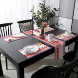Independence day red building stars Table Flag And Table Mat Suit - LeobonZone