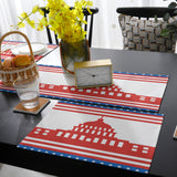 Independence day red building stars Table Flag And Table Mat Suit - LeobonZone