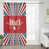 American Independence Day striped stars window curtains - LeobonZone