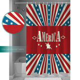 American Independence Day striped stars Shower Curtain - LeobonZone