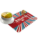 American Independence Day striped stars Personalized Table Placemats - LeobonZone