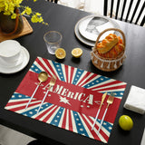 American Independence Day striped stars Personalized Table Placemats - LeobonZone