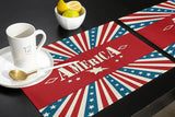 American Independence Day striped stars Personalized Table Placemats - LeobonZone