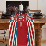 American Independence Day striped stars Table Runner Place Mats - LeobonZone