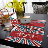 American Independence Day striped stars Table Flag And Table Mat Suit - LeobonZone