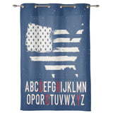 Independence Day American alphabet map flag window curtains - LeobonZone