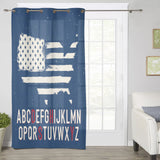 Independence Day American alphabet map flag window curtains - LeobonZone
