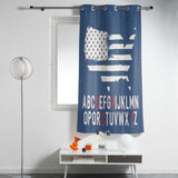 Independence Day American alphabet map flag window curtains - LeobonZone