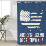 Independence Day American alphabet map flag Shower Curtain - LeobonZone