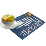 Independence Day American alphabet map flag Personalized Table Placemats - LeobonZone