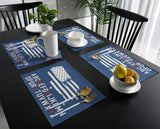 Independence Day American alphabet map flag Personalized Table Placemats - LeobonZone