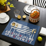 Independence Day American alphabet map flag Personalized Table Placemats - LeobonZone