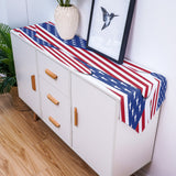 American flag of love Sharp Angle Table Runner Place Mats - LeobonZone