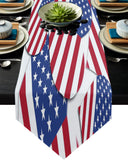 American flag of love Sharp Angle Table Runner Place Mats - LeobonZone