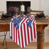 American flag of love Sharp Angle Table Runner Place Mats - LeobonZone