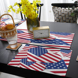 American flag of love Table Flag And Table Mat Suit - LeobonZone