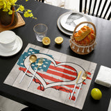 American love map flag Personalized Table Placemats - LeobonZone