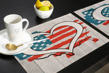 American love map flag Personalized Table Placemats - LeobonZone