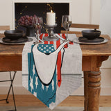 American love map flag Sharp Angle Table Runner Place Mats - LeobonZone