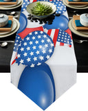 Balloon flag for independence day Sharp Angle Table Runner Place Mats - LeobonZone