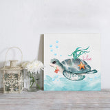 Sea turtle underwater world Canvas painting - LeobonZone