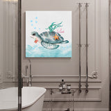 Sea turtle underwater world Canvas painting - LeobonZone