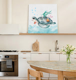 Sea turtle underwater world Canvas painting - LeobonZone