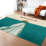 Vintage ocean whale Right Angle Felt Rugs - LeobonZone