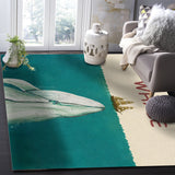 Vintage ocean whale Right Angle Felt Rugs - LeobonZone