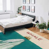 Vintage ocean whale Right Angle Felt Rugs - LeobonZone