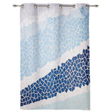 Indigo Blue Triangle mosaic marble window curtains - LeobonZone