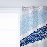 Indigo Blue Triangle mosaic marble window curtains - LeobonZone