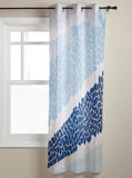 Indigo Blue Triangle mosaic marble window curtains - LeobonZone