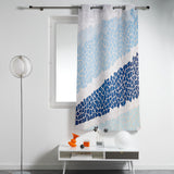 Indigo Blue Triangle mosaic marble window curtains - LeobonZone