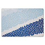 Indigo Blue Triangle mosaic marble Leather Doormat - LeobonZone