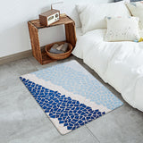Indigo Blue Triangle mosaic marble Leather Doormat - LeobonZone