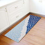 Indigo Blue Triangle mosaic marble Leather Doormat - LeobonZone